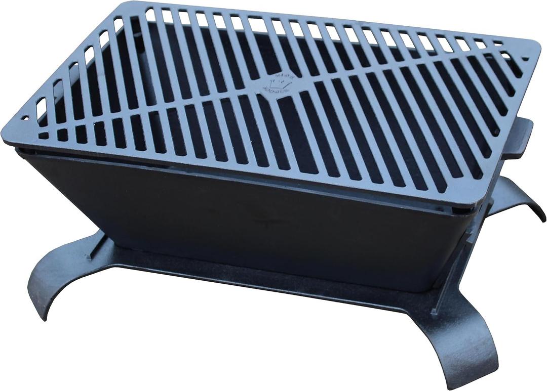 King Kooker Cast Iron Charcoal Grill 18" x 12" Cooking Area, 8.5" Grill Height