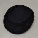 Pork Pie Hat for Men Women Short Brim Fedora Flat Hat Wool Felt Boater Panama Hats Size:S-M (Black - Short and Curly Brim)