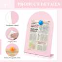Shimeyao 2 Pcs Pink Magnetic Bulletin Board for Tabletops with 8 Magnets 12 x 8.5 Inch Memo Display Easel Stand for Home Office School Kitchen Table Supplies (Arched)