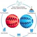 Dog Enrichment Puzzle Treat Ball  Interactive Chew Toy & Slow Feeder for Mental Stimulation, Training, Dental Health & Fetch, Durable BPA-Free Toy for Dogs, Large, 2-Pack (Red & Blue)
