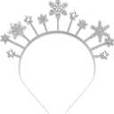 Christmas Headband for Women Crystal Reindeer Antlers Headbands Hairbands Holiday Party Gifts for Women Girls (Snowflake)