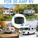 CircleCord 30 Amp 50 Feet RV Power Cord with 90 Right Angle Twist Locking, Heavy Duty 10 Gauge STW Pure Copper Wire with Grip Handle, TT-30P to L5-30R with Cord Organizer for RV Trailer Campers