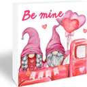 Valentine's Day Decorations - Be Mine Love Sign Pink Wooden Block Valentines Table Decoration For Living Room, Kitchen, Bedroom - Valentines Gifts For Him Her - A02