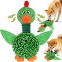 Interactive Snuffle Dog Toys, Squeaky Dog Toys for Puppy,Crinkle Dog Toy with Hiding Snack,Slow Feeder Treat Toy and Feeding Mats for Training,Dog Lick Mat Enhancement (Green)