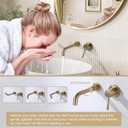 Wall Mount Bathroom Faucet Brushed Gold Bathroom Faucet Bathroom Sink Faucet with Single Handle and Rough in Valve Included