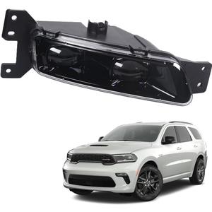 Passenger Side LED Fog Light for 2017-2022 Jeep Grand Cherokee, 2014-2022 Dodge Durango Front Bumper Light with Bulbs Assembly (Right Driver Side Black) 68275511AC