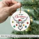 6 x Deer Christmas Ornament 2025 - Funny Gifts for Men, Women, Friends, Coworker, Double Sided Ceramic Deer Hunting Ornament as Gift for Nature Lover Woman, Animal Lover Gifts