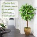 5ft Ficus Artificial Trees with Natural Curved Trunks, 60" Tall Lush Faux Tree for Home Decor Indoor, Green Lifelike Fake Ficus Tree Artificial Plants