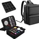 Barber Bag with Detachable Tray, 16.8-in Travel Backpack for Clippers and Supplies, Large Capacity Hairdresser Bag with Adjustable Dividers for Hair Cutting Tools