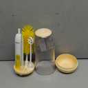 Electric Bottle Brush Cleaner, Portable Electric Baby Bottle Brush Cleaner for Travel, Rechargable Travel Bottle Cleaner Kit with Nipple & Straw Brush, Perfect Mom Essentials After Birth Gift, Yellow (Round Model for Home Use)