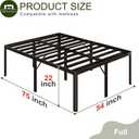 Yicensen 22 Inch High Full Bed Frame with Rounded Corner Legs, Heavy Duty Full Size Metal Platform Bed Frame No Box Spring Needed, Easy Assembly, Noise Free, Black