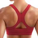 YEOREO Sports Bras for Women Medium Support Racerback Padded Running Bra Tracii Square Neck Wireless Workout Gym Crop Top (Red, M)