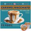 Double Donut Coffee Caramel Macchiato Flavored Coffee Pods,Medium Roast Coffee Compatible with Keurig K Cups Brewers, 72 Count (EXP 09/28/26)