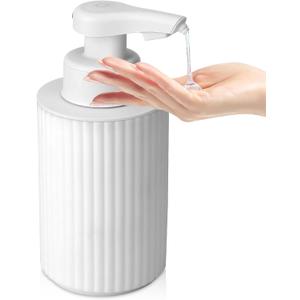 Automatic Soap Dispenser Bathroom: Rechargeable Touchless Auto Smart Electric Plastic Soap Dispenser, White