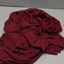 SCOMCHIC Womens Plus Size Maxi Dress Long Sleeve Square Neck Smocked Wedding Guest Flowy A-Line Hollow Out Long Dresses (Burgundy) 2XL