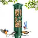 Squirrel Proof Bird Feeders for Outdoors Hanging, Metal Squirrel Proof Bird Feeder with Gravity Protection, 3LB Large Capacity Wild Bird Feeders for Outside Finch, Cardinal, Blue Jay (Green)