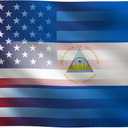 3x5 ft Nicaraguan American Hybrid Flag: 100% Polyester Banner, Brass Grommets & Strong Canvas Header, For Use Outdoor or Indoor