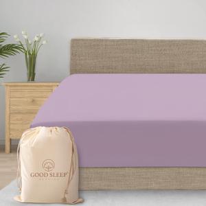 Good Sleep Bedding Queen Size Fitted Sheet Only - Hotel Style 100% Egyptian Cotton Sheet, Soft & Breathable, Sateen Weave 800 Thread Count 16" Deep Pocket Queen Fitted Sheet - Lavender
