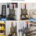 Ski Storage Rack for Garage  Freestanding Ski Holder for 5 Pair Skis, Helmet, Goggles, gloves, Indoor Snowboard Rack Organizer Stand for Home, Shed, Basement, Black