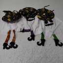 3 Packs Halloween Decorations Outdoor, Hanging Ghosts String Lights Halloween Decor, Spooky Cute Glowing Ghost Witch Hat Lights 3 Modes for Patio Yard Front Porch Tree House Party(18 Batteries) (warm white)