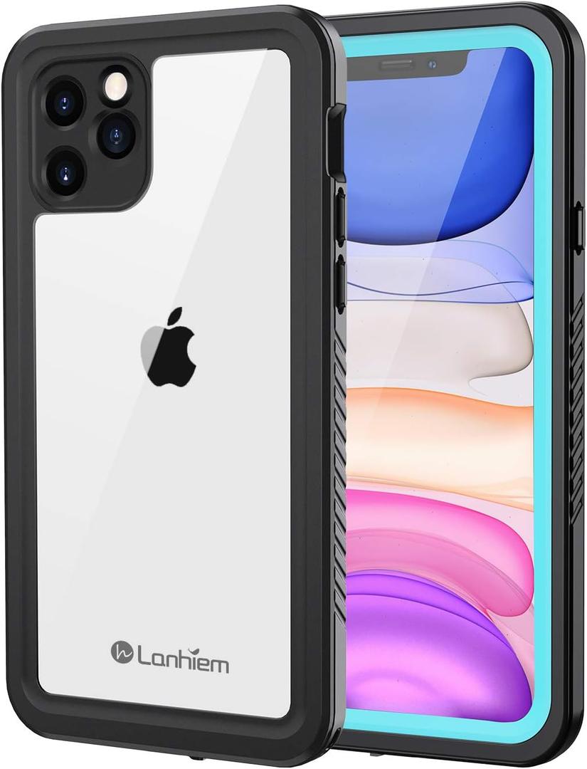 Lanhiem for iPhone 11 Pro Waterproof Case, 360 Full Body Protection Underwater Dirtproof Shockproof Clear Cover with Built-in Screen Protector for iPhone 11 Pro 5.8 Inch (Blue)