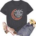 Halloween Shirts for Women Dancing Skeleton Tshirts Fall Pumpkin Shirt Halloween Party Tee Tops (Gray, M)