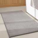 GRANNY SAYS Grey Bathroom Rugs, Soft Chenille Bathroom Mat, Absorbent Bath Mats 24" x 16", Small Bath Rugs Non Slip Washable, Quick Dry, Thin, Rug for Tub and Shower