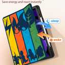 for iPad Air 13 Inch M3 2025 & M2 2024 Case for iPad Pro 12.9 inch 2022/2021/2020/2018 Case - Folio Protector Cover with Pencil Holder Cute Cool Cartoon for Boys Girls, Color BKM