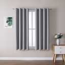 ChrisDowa Grommet Blackout Curtains for Bedroom and Living Room - 2 Panels Set Thermal Insulated Room Darkening Curtains (Light Grey, 52 x 63 Inch)