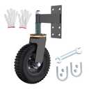 Gate Wheel, 8 Heavy Duty Fence Gate Wheel, Made of Fine Iron Solid Rubber, Maximum Weight Capacity 750 Lbs, Corrosion and Rust Resistant, for Wood Gates and Metal Pipe Gates. (Yellow Upgrade)