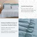 BLOOMHAVEN Full Comforter Set - 7 Pieces Ruffle Blue Bedding Sets, Shabby Chic Farmhouse Bed in a Bag Full with Ruffle Comforter, Floral Sheets, Pillowcases & Shams