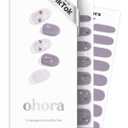 ohora Semi Cured Gel Nail Strips (N Dancing Flower) - White Works with Any UV/LED Lamps, Salon-Quality, Long Lasting, Easy to Apply & Remove - Includes 2 Prep Pads, Nail File & Wooden Stick (04. N Dancing Flower)