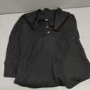 Womens Tops Waffle Knit V-Neck Long Sleeve T-shirts Button Down with Pockets Tunic Fashion Clothing (XX-Large, Blcak)