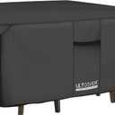 ULTCOVER 600D Tough Canvas Heavy Duty Square Patio Table and Chairs Cover - Waterproof Outdoor General Purpose Furniture Covers 94 inch, Black