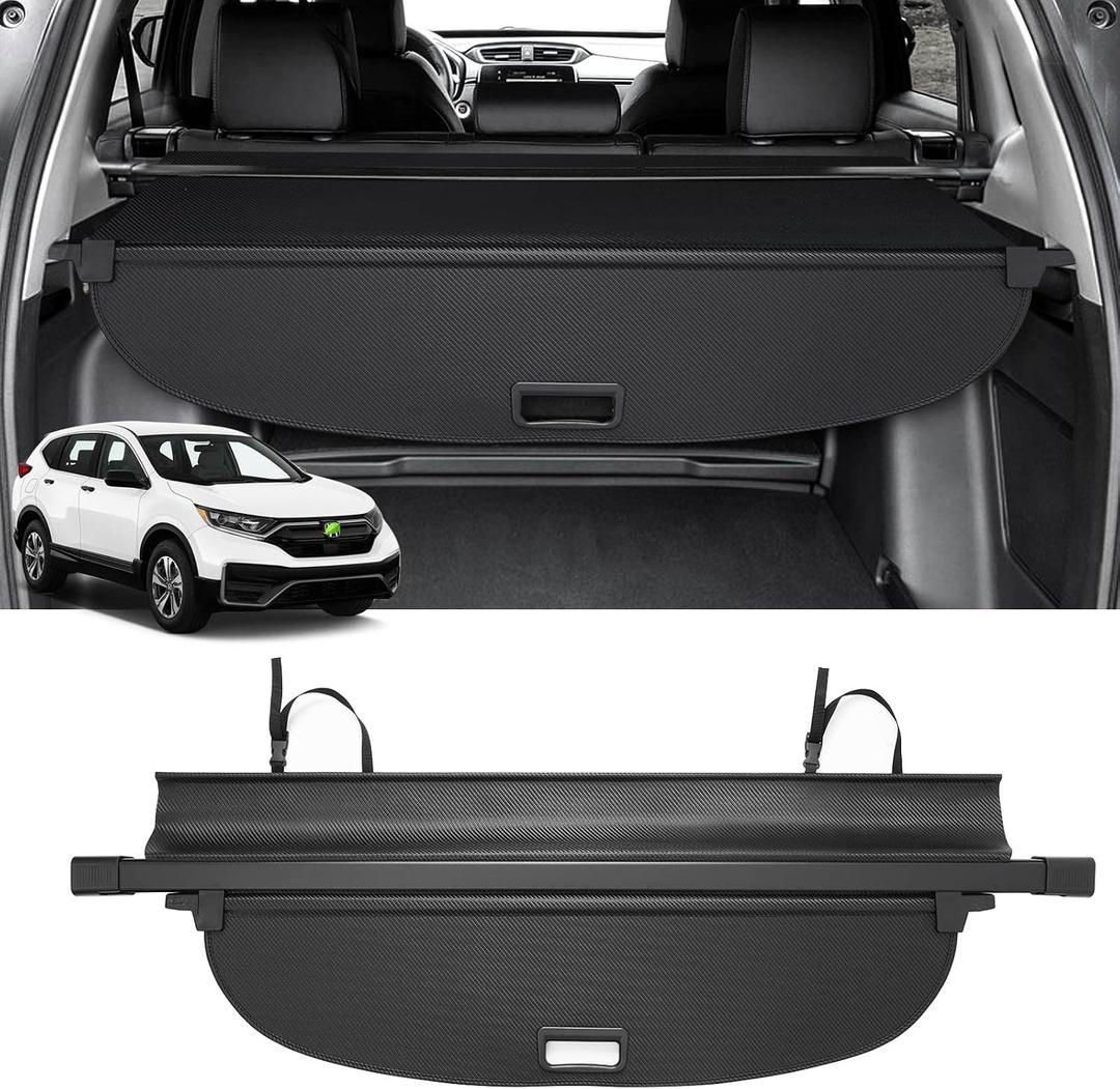 Powerty Retractable Cargo Cover for 2017-2022 Honda CRV-Canvas Texture Trunk Cover Privacy Screen Rear Security Shade for CR-V Accessories (Not for Honda HRV)