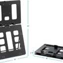 2 x HNL Portable Monitor Stand, iPad & Tablet Holder, clamp Retention, Foldable, mountable Small Desk, Supports 7.75 inch to 10.75 inch Screen Width, Travel with Laptop, Black