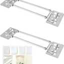 Marine Part Depot Adjustable Stainless Steel RV Shower Corner Storage Bar for Corner Shelves in Camper, Length 8-14 inches (2 Pack)