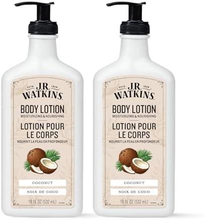 J.R. Watkins Daily Moisturizing Body Lotion, Coconut, 18 fl oz, 2 Pack