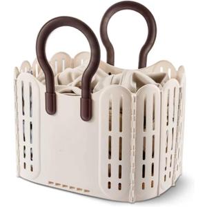 MARTY Collapsible Laundry Baskets/Hamper Plastic Storage Basket/Bin/Organizer Clothes Hamper With Handles Waterproof Laundry Room Organization for Bathroom/Bedroom/Dorm/Home