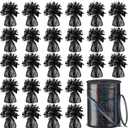 Yunsailing 24 Pcs Balloon Weights Metallic Anchor Balloon Holder for Helium Balloons Heavy Table Weights and 1 Roll Iridescent Crimped Ribbon for Birthday Wedding Baby Shower Party(Black)