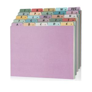1 Set 25 Alphabet File Dividers A-Z Top Tab File Guides Letter Size 1/5 Cut Tab Manila Alphabetical File Organizer File Cabinet Dividers for Work Office Home School and Desk Organizer(Vintage)