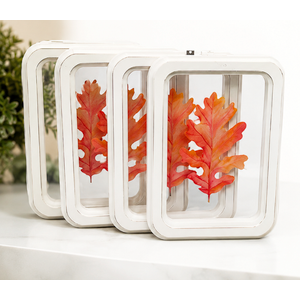 Pack Of 4 11.8 in Clear Wall Sign Leaf Red