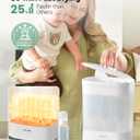 Baby Bottle Sterilizer | Esterilizador de Biberones, 6-in-1 HAUTURE Bottle Sterilizer and Dryer, Electric Steam Bottle Sanitizer for Baby Stuffs, Baby Bottles & Breast Pump Accessories (White)