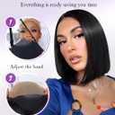 Glueless Bob Wig Human Hair Pre Plucked Pre Cut 6x4 HD Lace Closure Wigs Human Hair 150% Density Wear and Go Short Straight Bob Wigs for Black Women 12 Inch