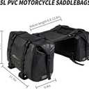 Waterproof Motorcycle Saddlebags - 50L Motorcycle Luggage Bags for Motorbike Travel - Detachable Panniers Bags - For Scooter, Honda, Suzuki, Yamaha (Black, 2 Pack)