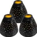 Ceiling Fan Light Covers, 3 Pack Pendant Light Shade Replacement with 1-5/8" Fitter, ALUCSET 4.7" Height and 6" Diameter, Metal Bell Shaped Cover for Chandelier Pendant Light (Dilated)