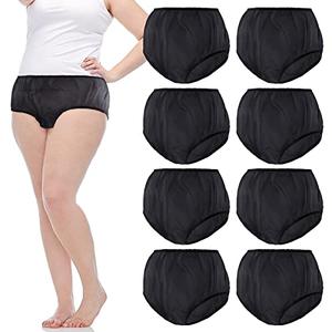 8 Pcs Waterproof Incontinence Underpants Plastic Pants Leak Proof Incontinence Underwear Adult Diaper Cover (S, Black)