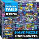 QUOKKA 1000 Piece Jigsaw Puzzle for Adults Galactic Tails  Premium Box Packaging with Extra Fun Challenges - Stunning Galaxy Dog Puzzle - Perfect for Relaxation & Creativity & Gift Giving