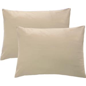 iMaylex 1800 Series Super Soft Brushed Microfiber Fabric Zipper Pillowcase, Luxury Cozy and Lightweight, Set of 2, Khaki, Standard, 20x26 Inches