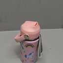 Kids Water Bottle 14oz with Silicone Straw Lid - Insulated Toddler Water Bottle Stainless Steel Keeps Cold 24H, Leak Proof & Unicorn Rainbow Prints Girls Design | Custom Name Tag for School, Pink